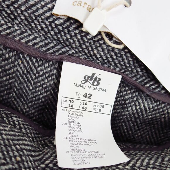 Caractère Wool Tweed and Velvet Box Pleated Multi Texture Mini Skirt 6 - Picture 5 of 14